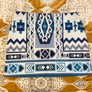 Blue tribal mini skirt